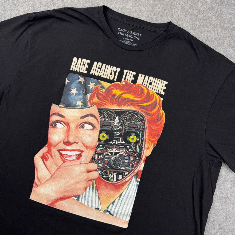 Rage Against The Machine T Shirt Mens 3XL Black Public Service Tour Band Tee